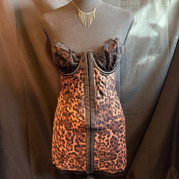 Dolls Kill Leopard Lace Detail Dress - Picture 2 of 4